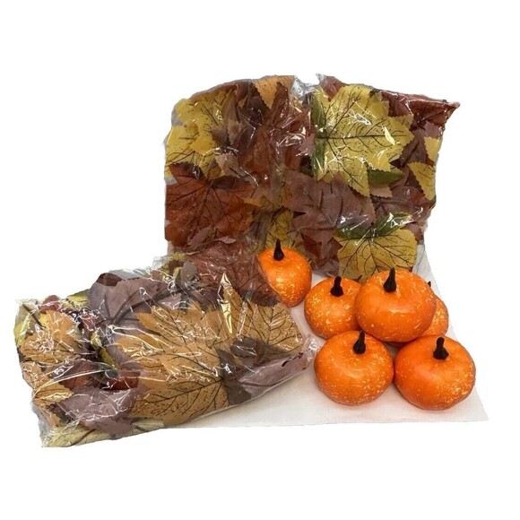 2 Pack Fall Maple Leaf Autumn Hanging Fall Leaf Vines Pumpkins Thanksgiving - Picture 2 of 6